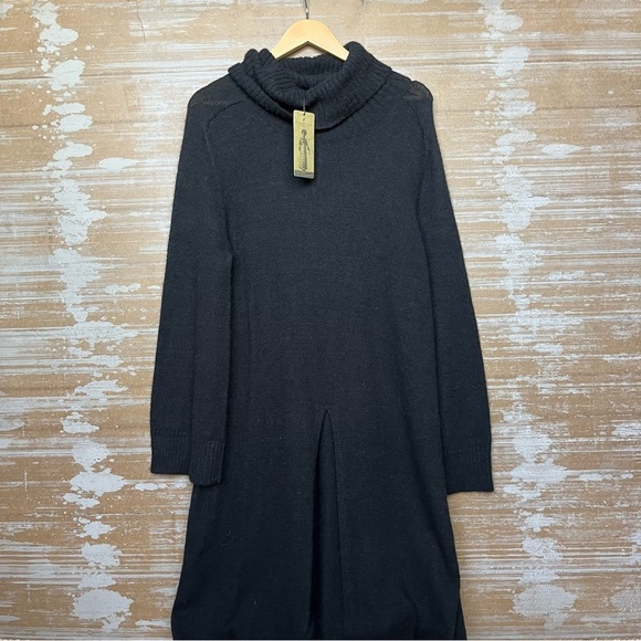 Peruvian Connection NWT Champlain Flyaway Mock Neck Sweater Tunic Black Womens L - Picture 2 of 8